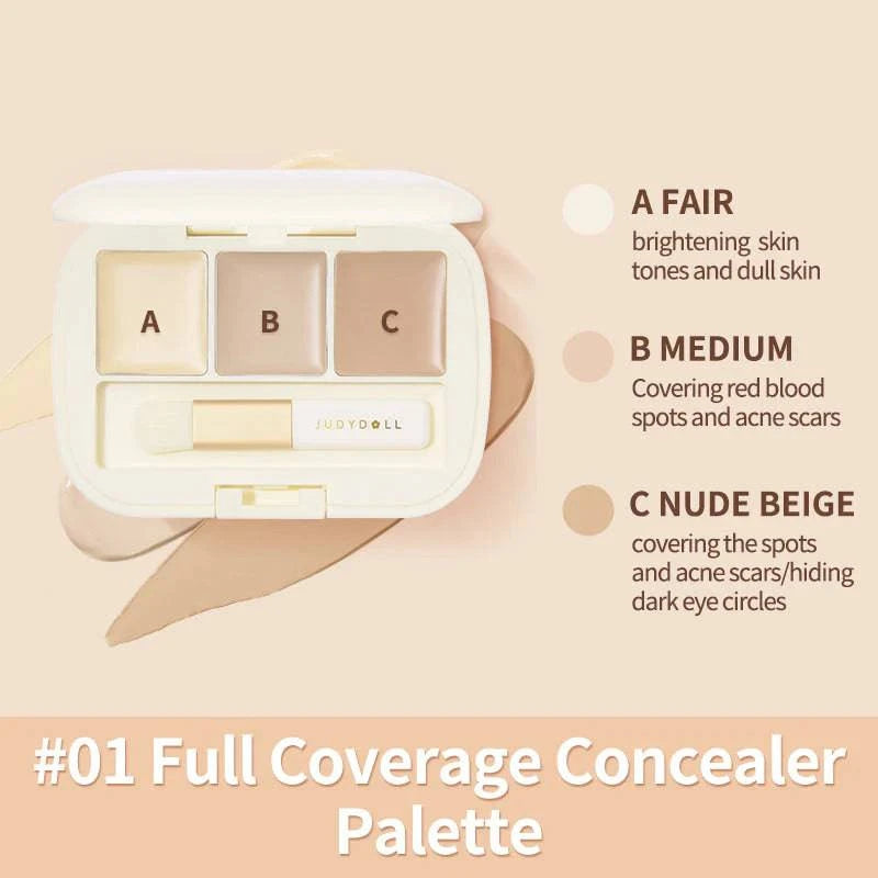 Judydoll Three-Shades Concealer Palette - TokTok Beauty