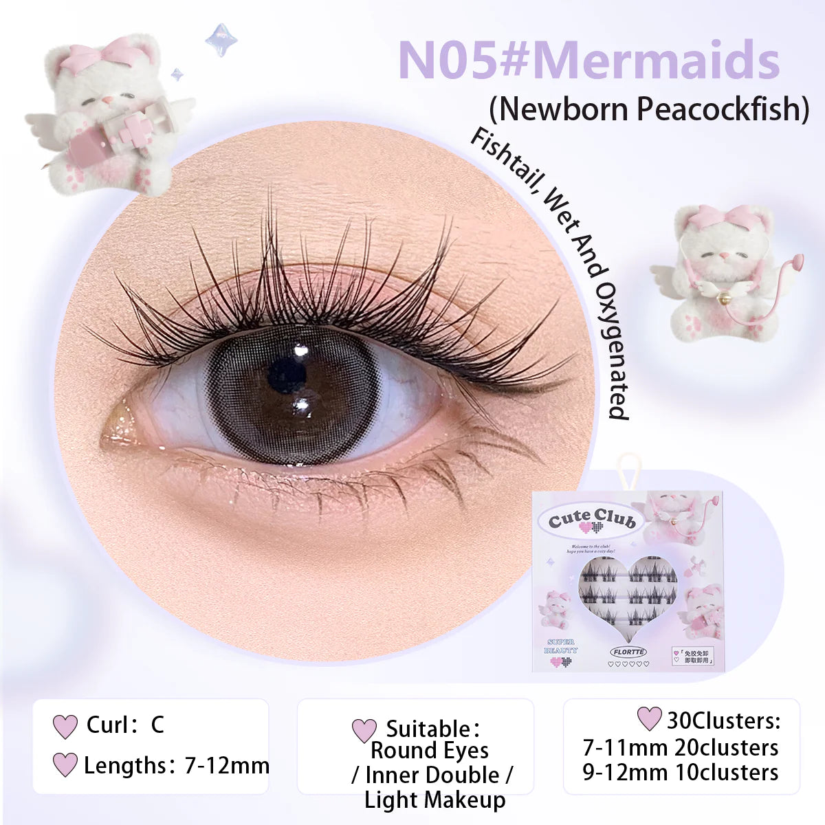 FLORTTE Special Edition False Eyelashes - 2 Style (4-5) - TokTok Beauty