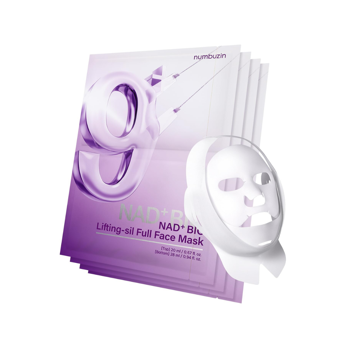 numbuzin No.9 NAD Bio Lifting Full Cover Facial Mask - 1 Box of 4 Sheets - TokTok Beauty