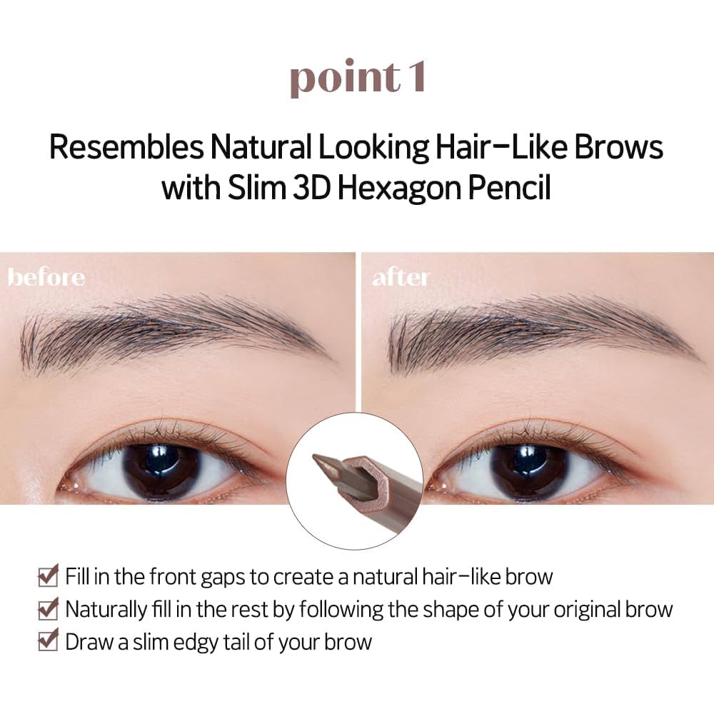Etude Bare Edge Slim Brow 01 DARK BROWN - TokTok Beauty