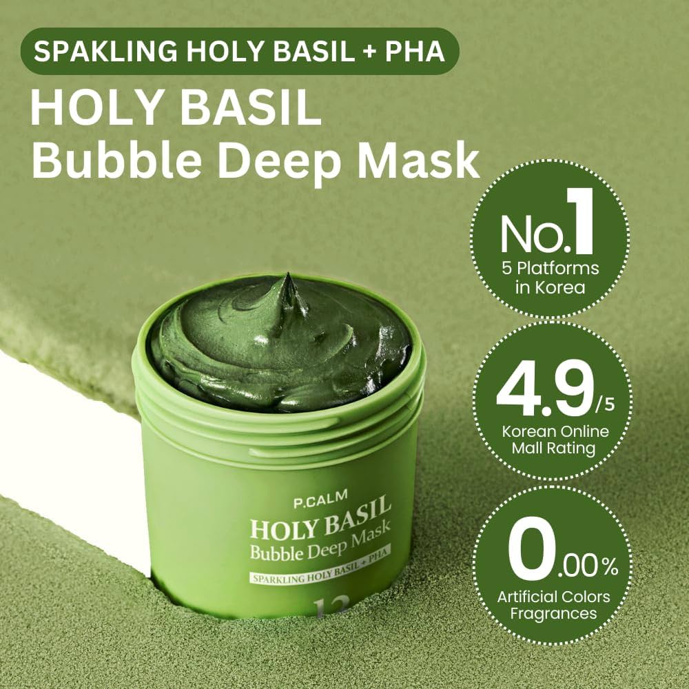 P.CALM Holy Basil Bubble Deep Mask | TokTok Beauty