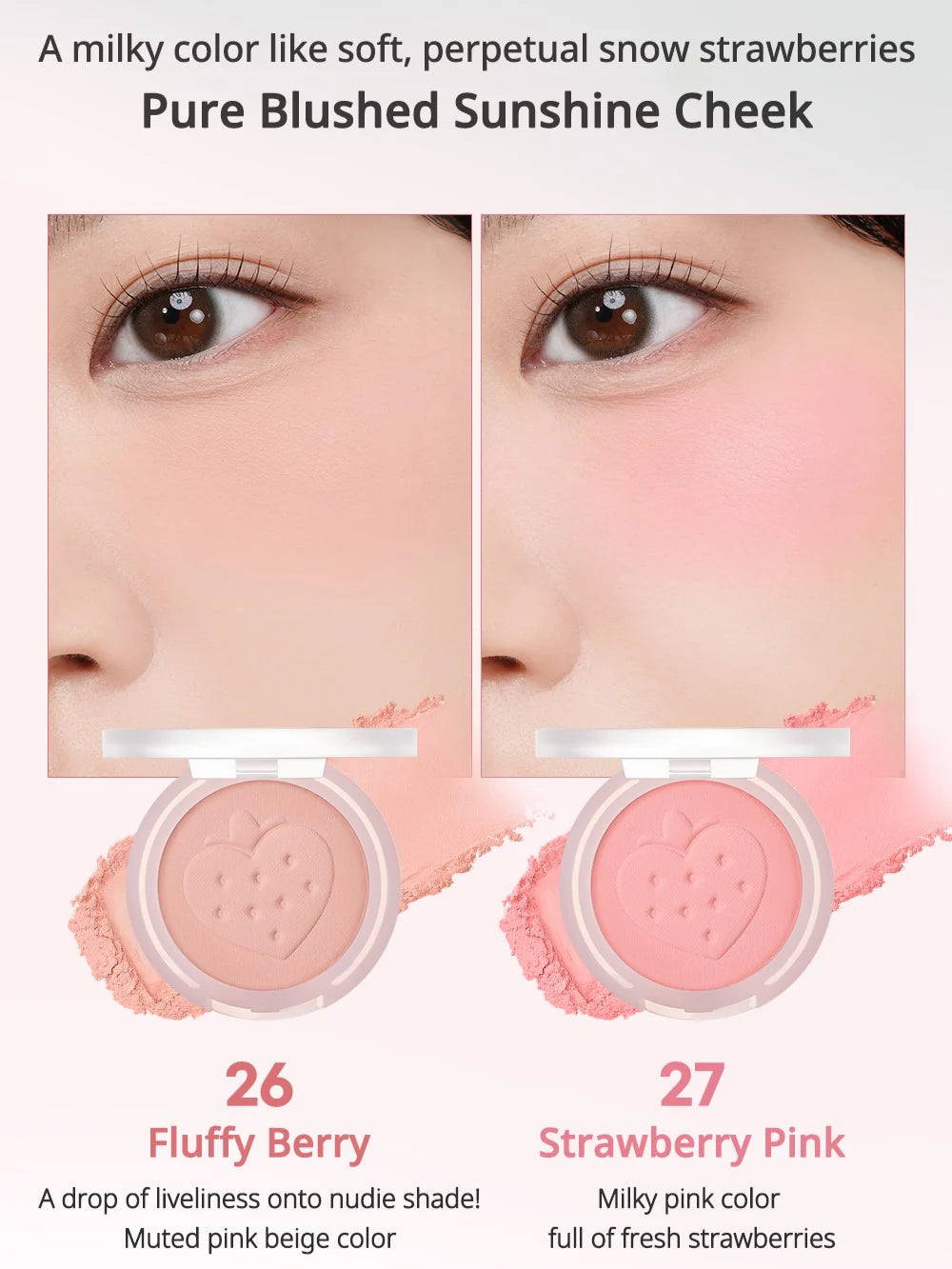 peripera Pure Blushed Sunshine Cheek Soft Berry Edition - 2 Colors - TokTok Beauty
