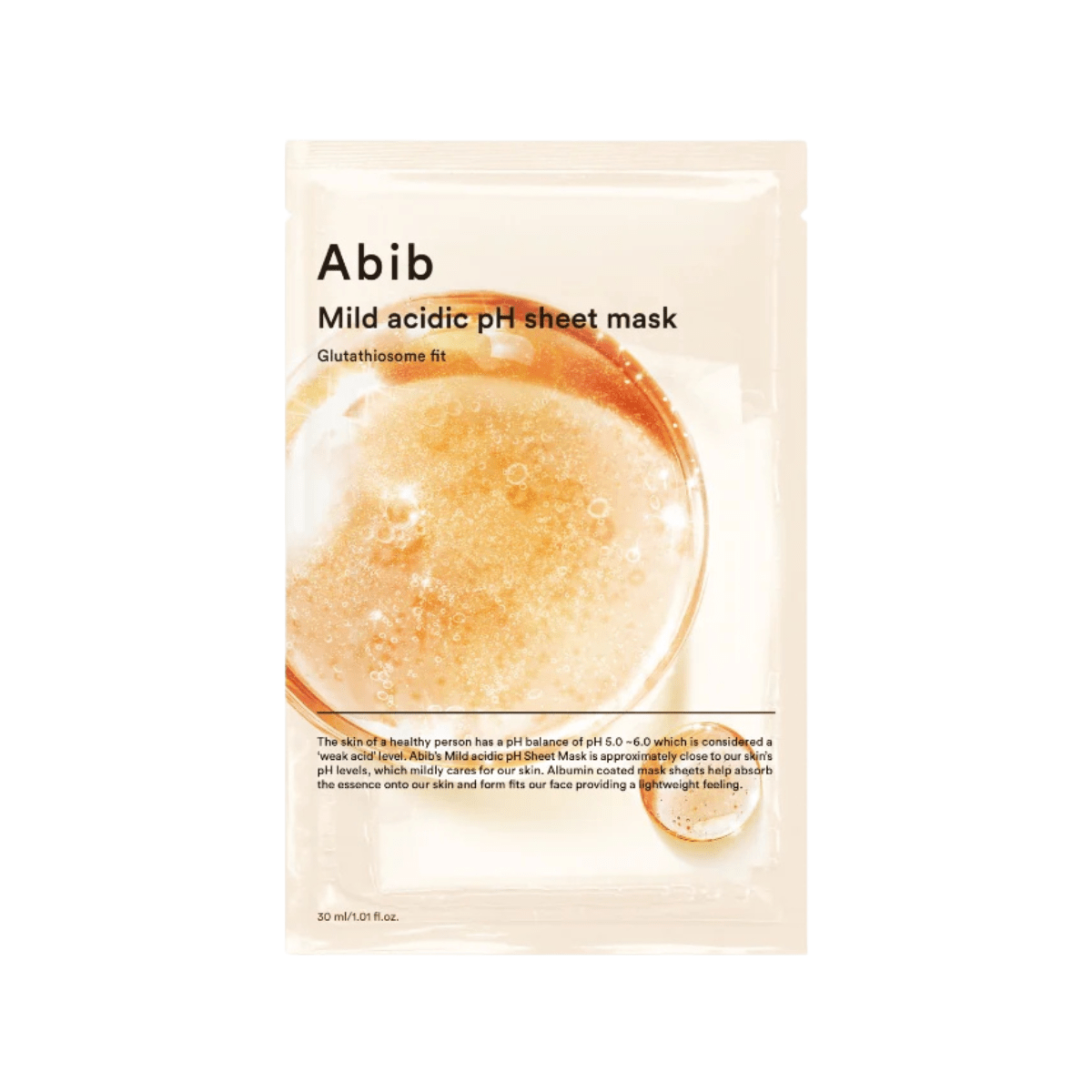 Abib Mild Acidic pH Sheet Mask - Glutathiosome Fit - TokTok Beauty