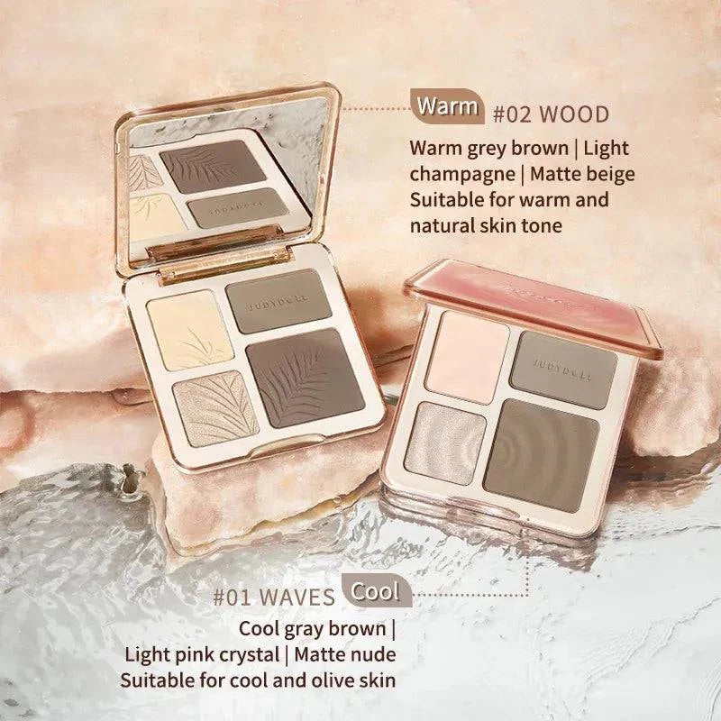 Judydoll 2 IN 1 Highlighter Contour Palette - TokTok Beauty