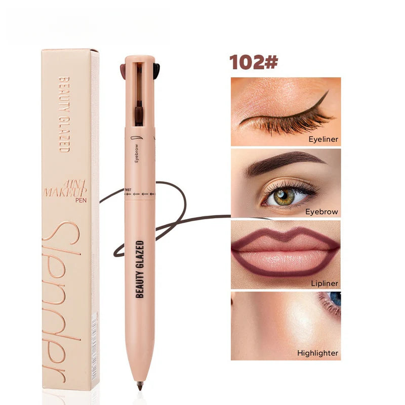 BEAUTY GLAZED 4 in 1 Makeup Pen [Highlighter / Eyeliner / Eyebrow / Lip Liner] (More Colors) - TokTok Beauty