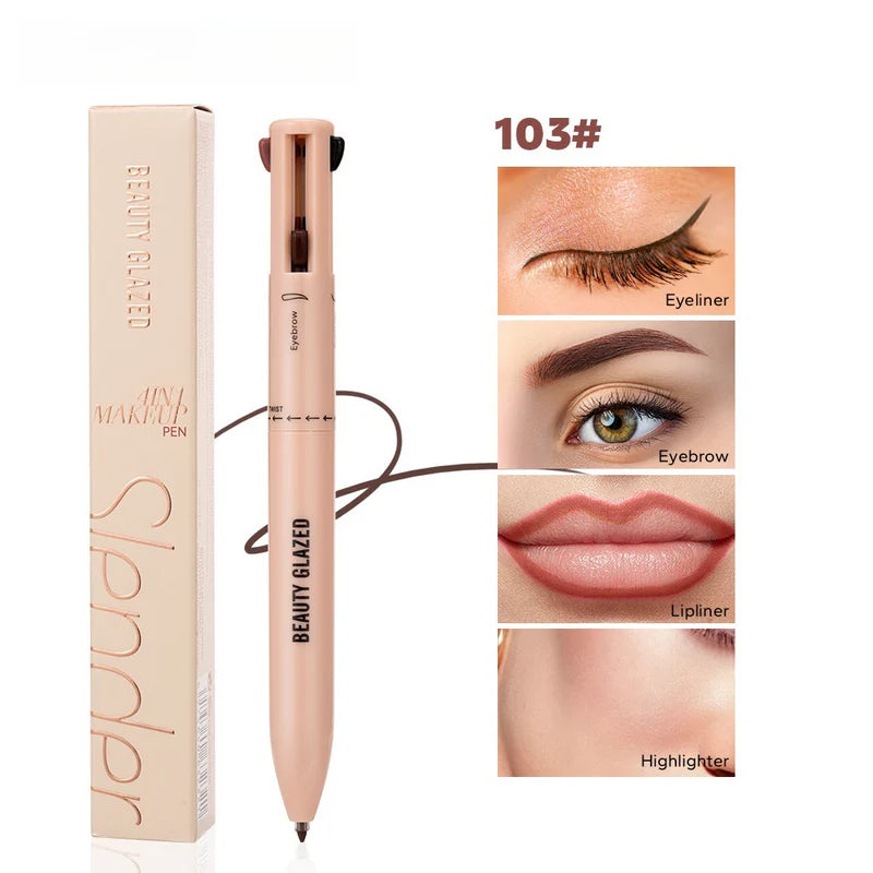 BEAUTY GLAZED 4 in 1 Makeup Pen [Highlighter / Eyeliner / Eyebrow / Lip Liner] (More Colors) - TokTok Beauty
