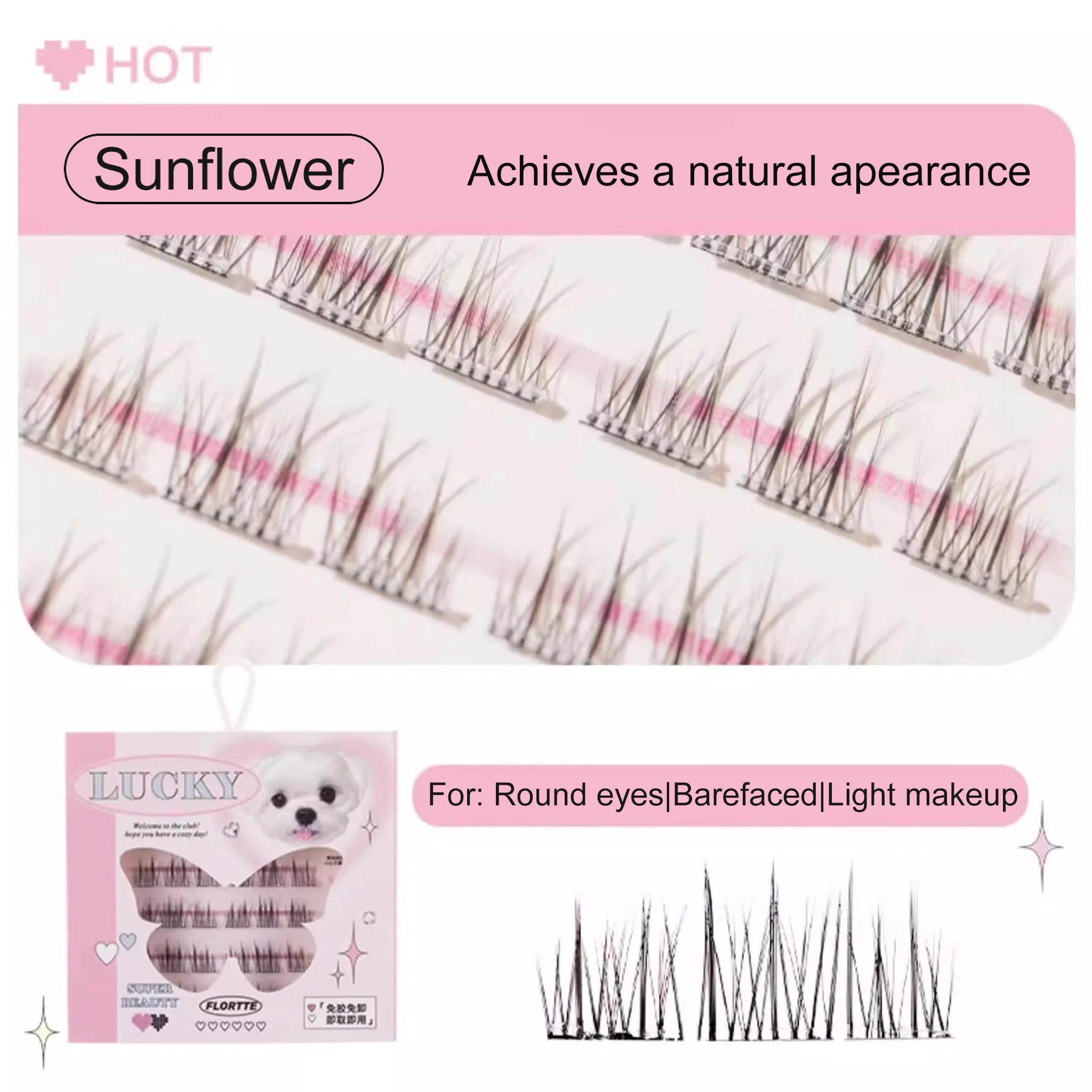 FLORTTE False Eyelashes [#Sunflower] - TokTok Beauty