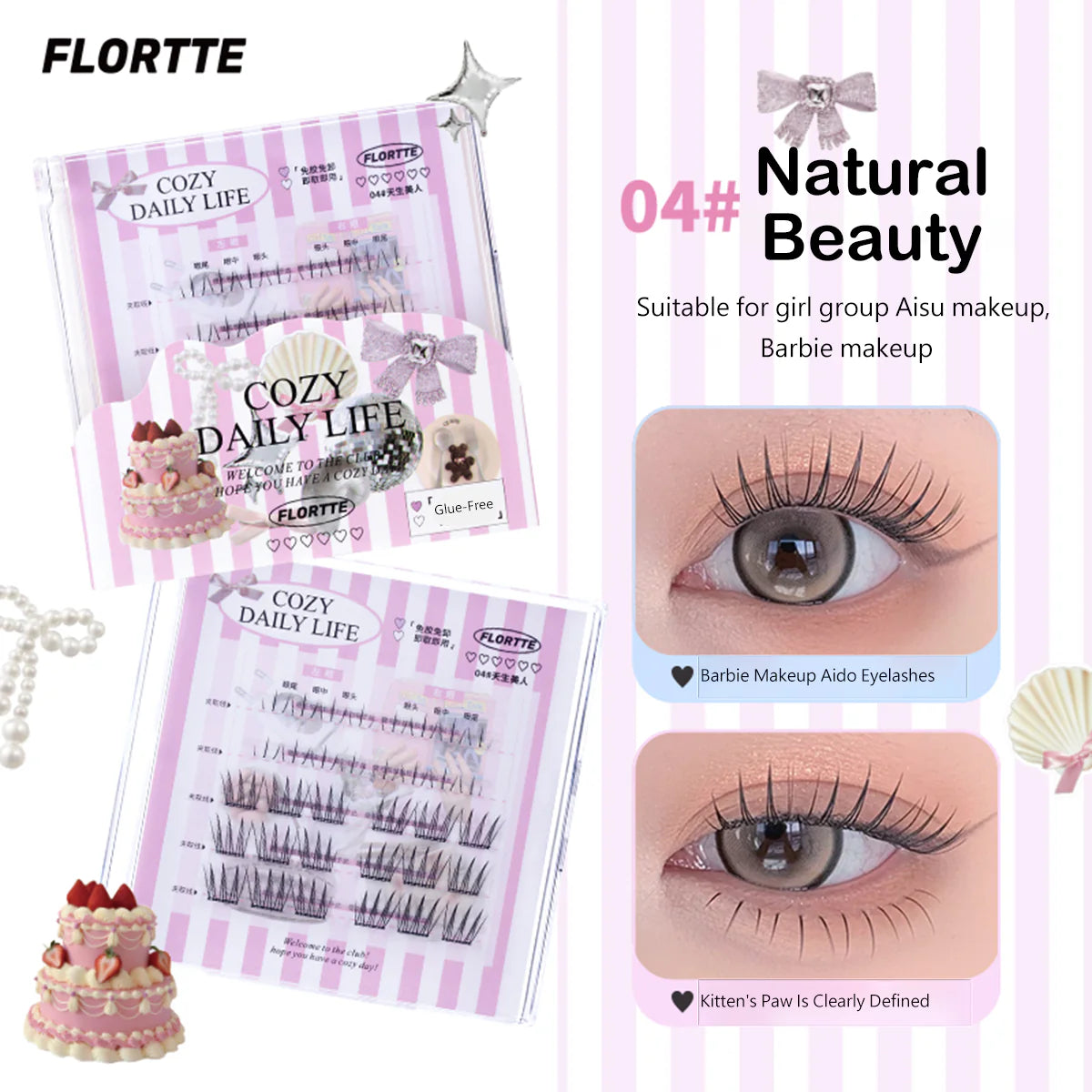 Glue-Free False Eyelash (3-4)
