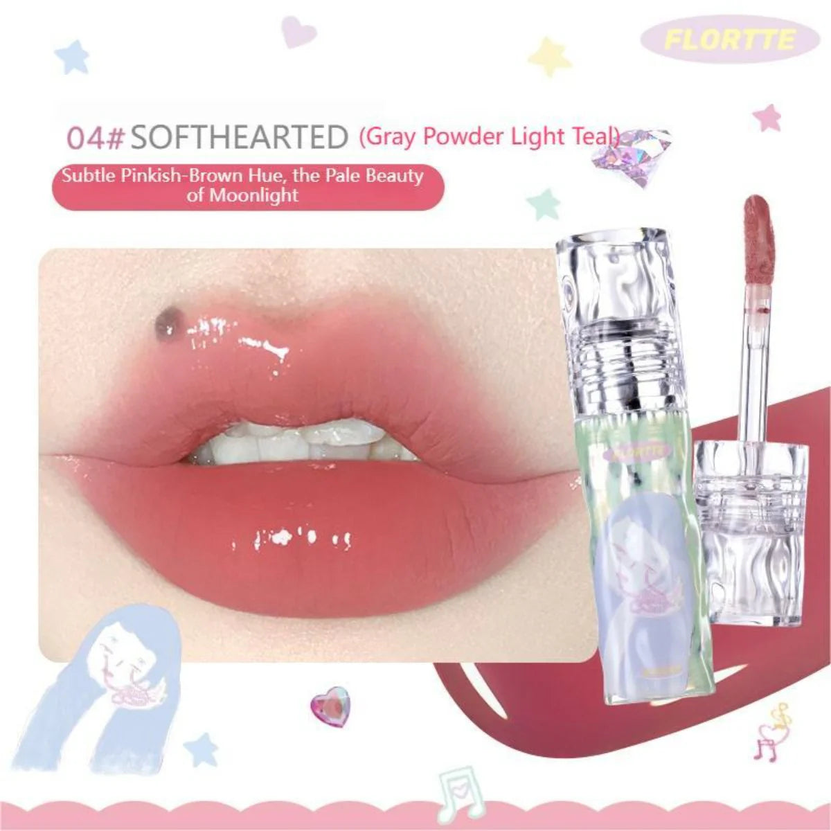 FLORTTE Limited Edition Lip Gloss (4-6) - TokTok Beauty