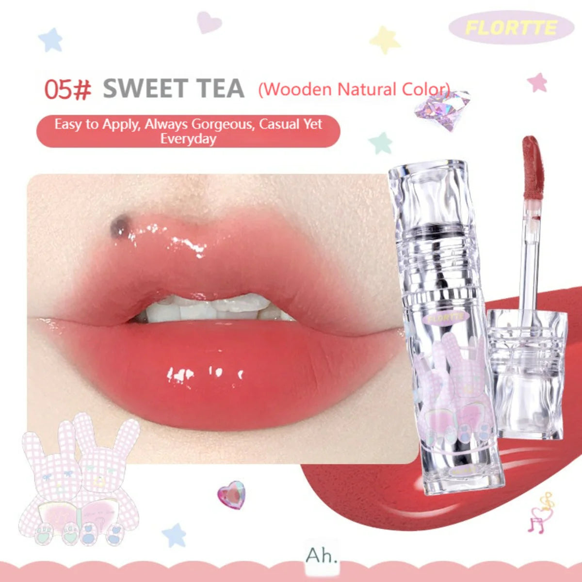 FLORTTE Limited Edition Lip Gloss (4-6) - TokTok Beauty