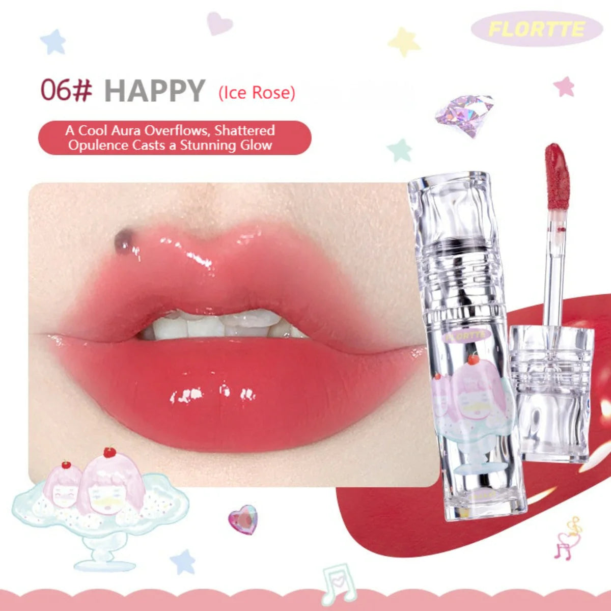 FLORTTE Limited Edition Lip Gloss (4-6) - TokTok Beauty
