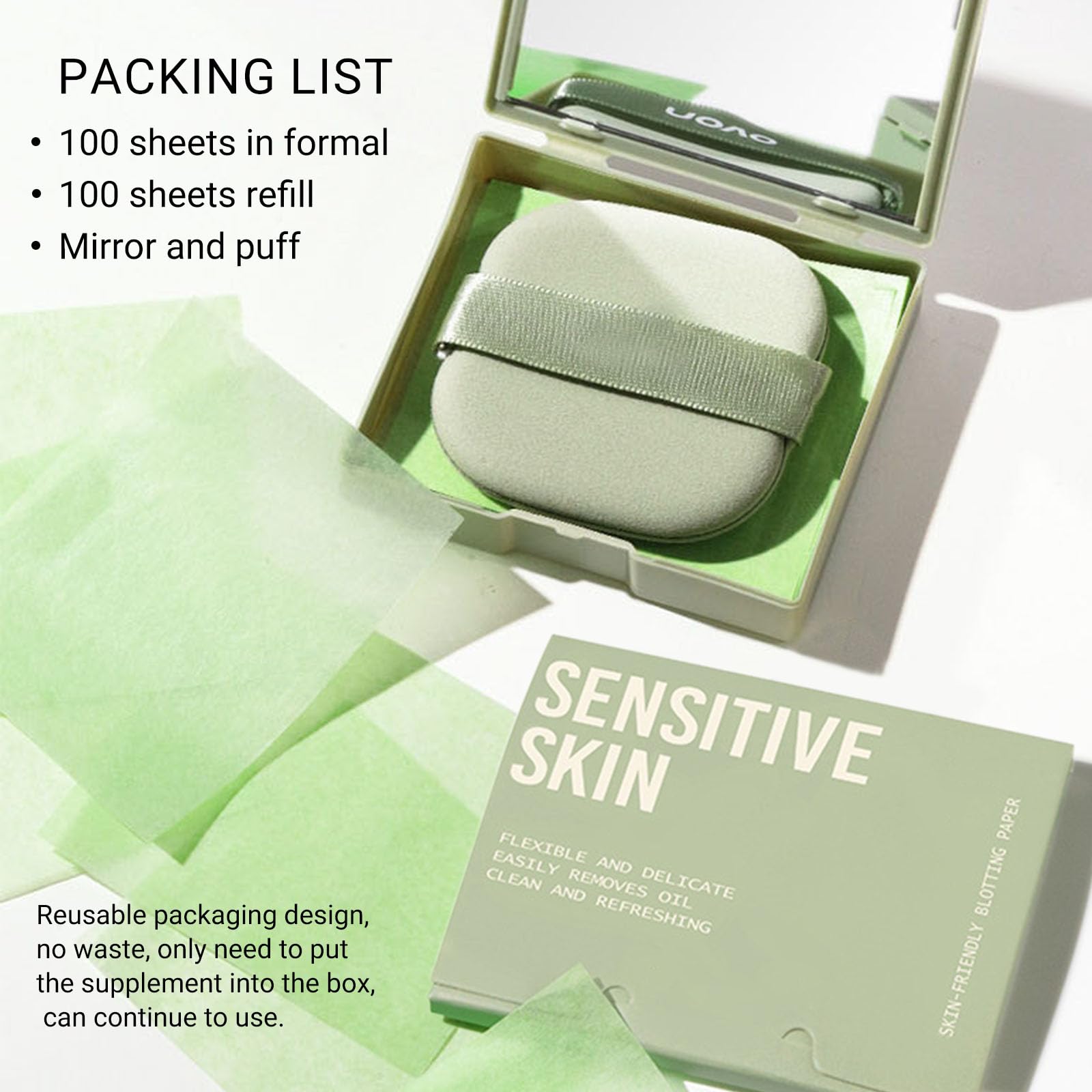 Skin-Friendly Blotting Paper (with Mirror) / Refill