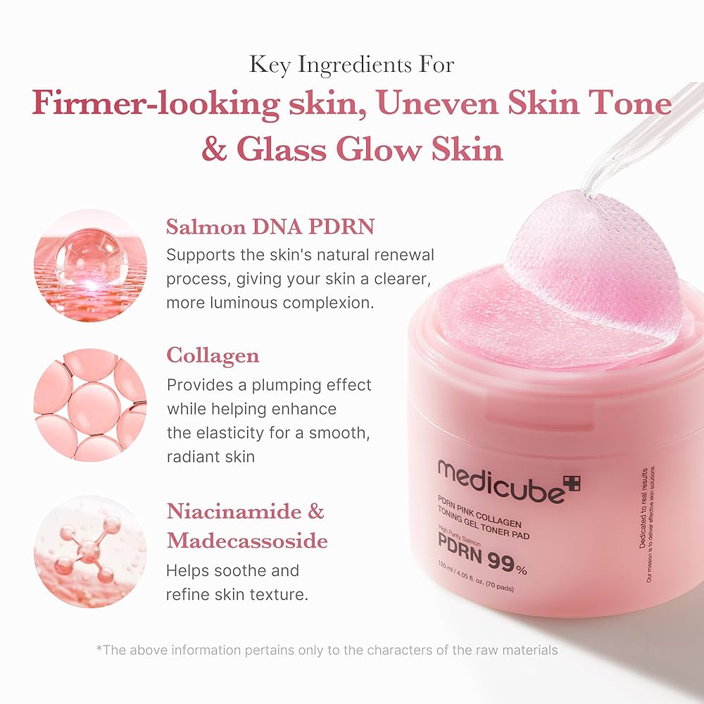 medicube PDRN Pink Collagen Toning Gel Toner Pad - TokTok Beauty