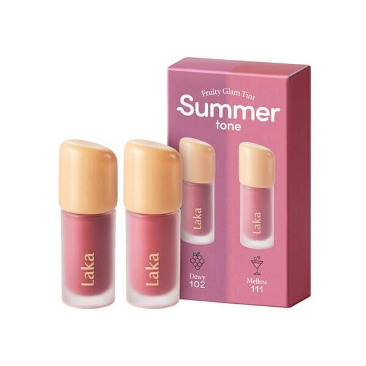 Laka Fruity Glam Tint Mini Duo Special Set - 2 Types - TokTok Beauty
