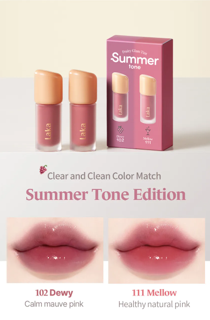 Laka Fruity Glam Tint Mini Duo Special Set - 2 Types - TokTok Beauty