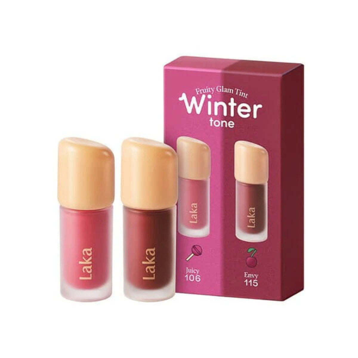 Laka Fruity Glam Tint Mini Duo Special Set - 2 Types - TokTok Beauty