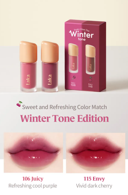 Laka Fruity Glam Tint Mini Duo Special Set - 2 Types - TokTok Beauty
