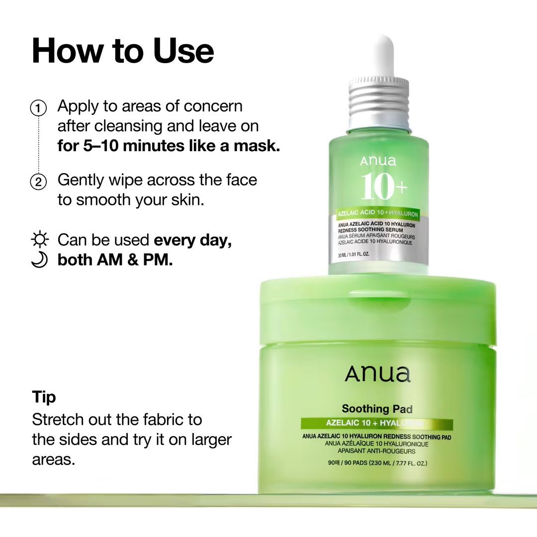 Anua Azelaic 10 Hyaluron Redness Soothing Pad - TokTok Beauty