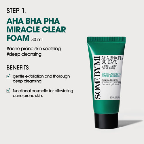 Some By Mi AHA,BHA,PHA 30 Days Miracle Acne Clear Foam - TokTok Beauty