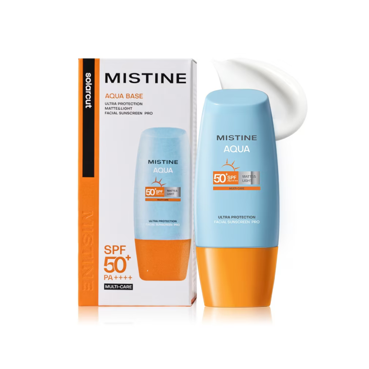 MISTINE Aqua Base Ultra Protection Matte & Light Facial Sunscreen Pro SPF50 PA ++++ - TokTok Beauty